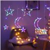Image 1 : LED Fairy Lights Moon Star Window Lights