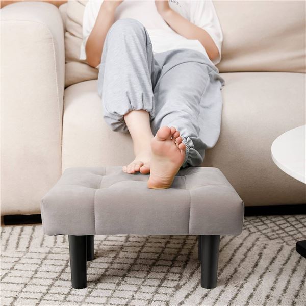 Houcaics Grey Foot Stool Set of 2