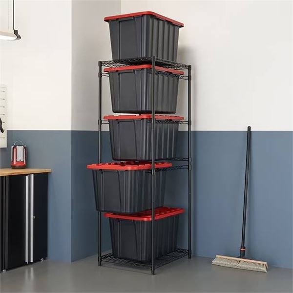 Trinity 5-Tier Storage Bin Rack, 23x30x73in