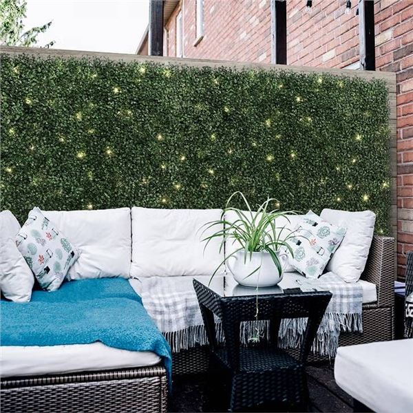 Artificial Boxwood Hedge Panels With Lights