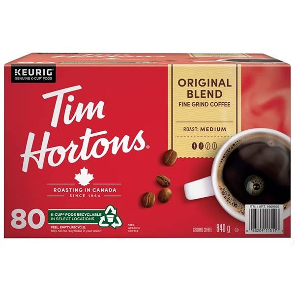 Tim Hortons Original Blend K-Cup Pods, 80 ct