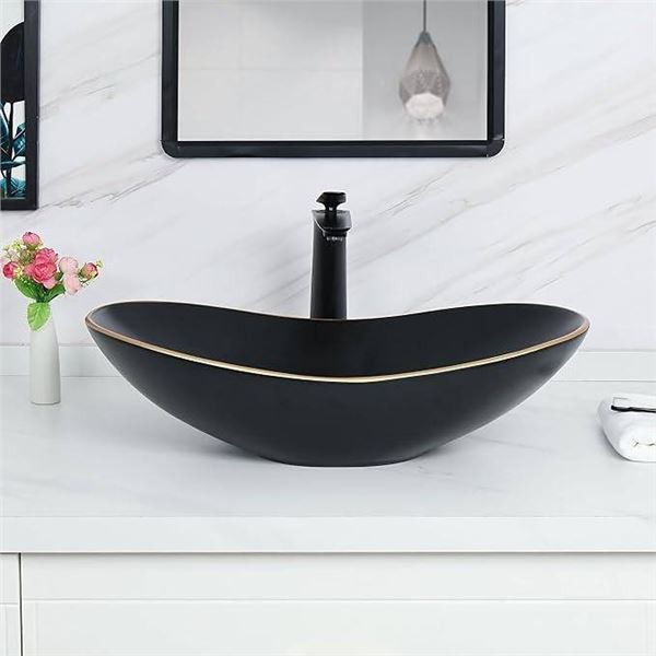 Davivy 24.5" x 13.8" Bathroom Vessel Sink