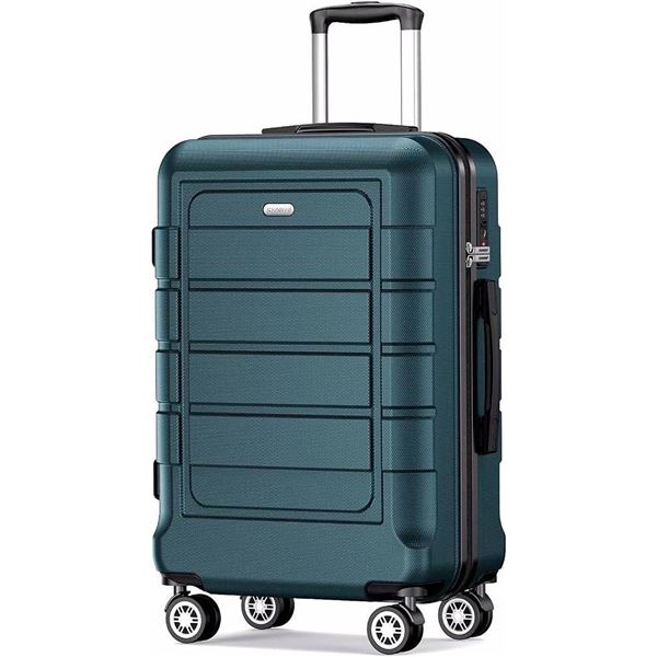 SHOWKOO Expandable PC+ABS 28in Suitcase ArmyGreen