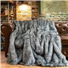 Image 1 : Large Faux Fur Throw Grey