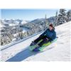 Image 1 : Plastic Snow Sled Blue Green Leaf Pattern