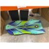 Image 2 : Plastic Snow Sled Blue Green Leaf Pattern