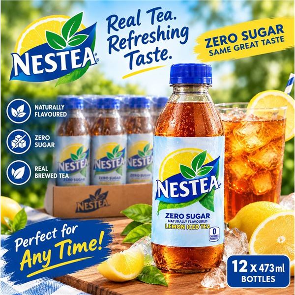 Nestea Zero Sugar Lemon Iced Tea 12 x 473ml