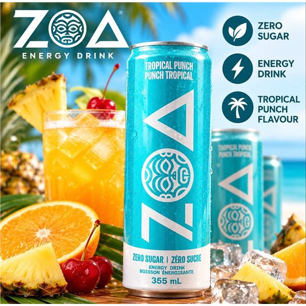 ZOA Tropical Punch Energy Drink 12x355ml
