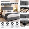 Image 1 : Northridge Home Bed Frame Grey Upholstered