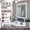 Image 1 : SERA Bathroom White Framed Mirror 46Ã—28.35 in