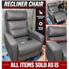 Image 1 : Grey Power Recliner Chair, Faux Leather