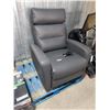 Image 2 : Grey Power Recliner Chair, Faux Leather