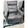 Image 4 : Grey Power Recliner Chair, Faux Leather