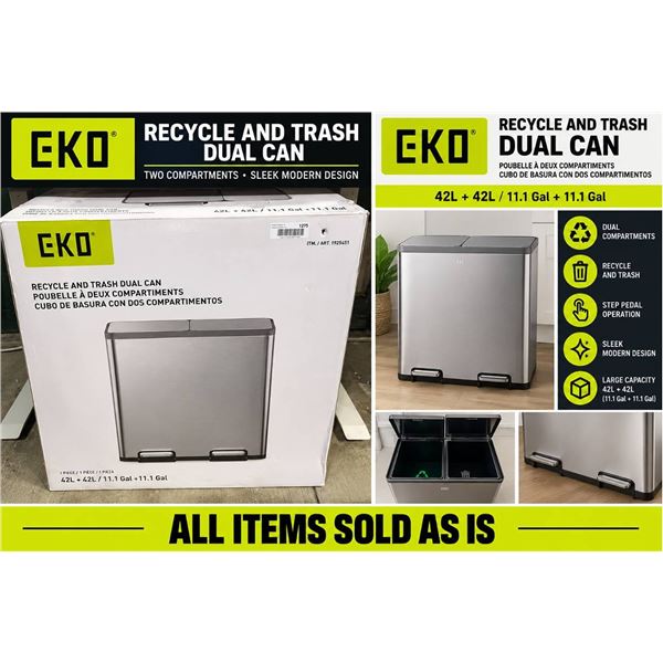 EKO Dual Compartment Trash and Recycle Can
