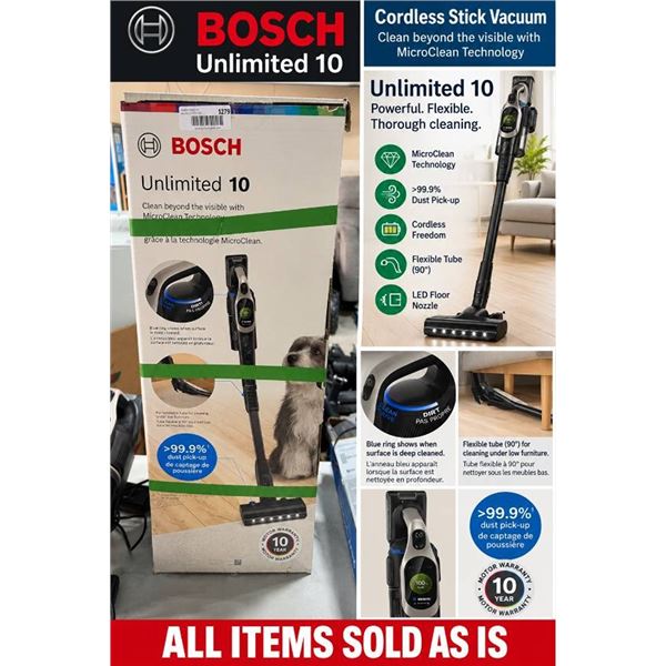 Bosch Unlimited 10 Cordless Stick Vacuum