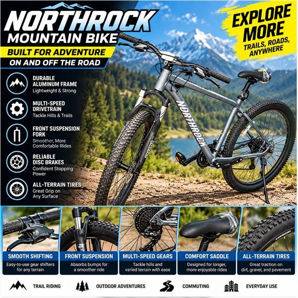 Northrock XC29 29" Mountain Bike, Grey