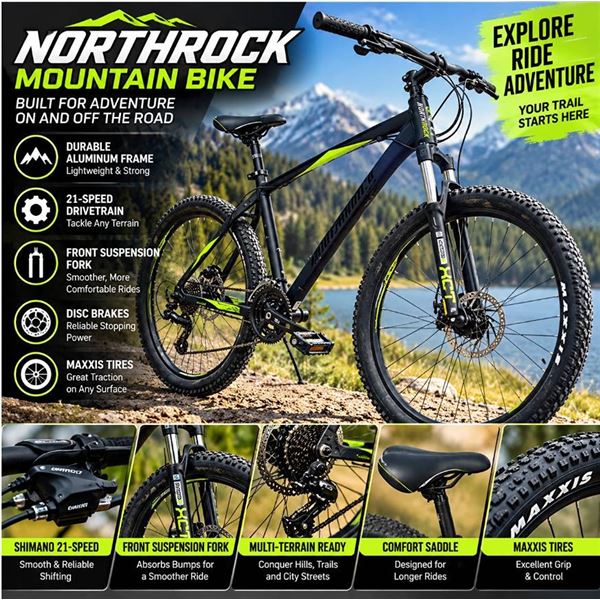 Northrock XC27 Mountain Bike Black/Green