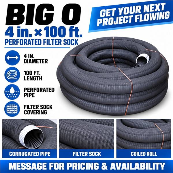 Big O 4 in x 100 ft Perforated Filter Sock