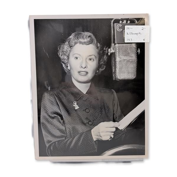 Barbara Stanwyck CBS Hollywood Star Playhouse Promotional Photograph 1951