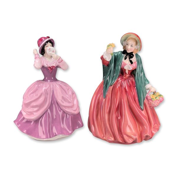 Two Royal Doulton Lady Charmian and Lady Pamela Porcelain Figurines
