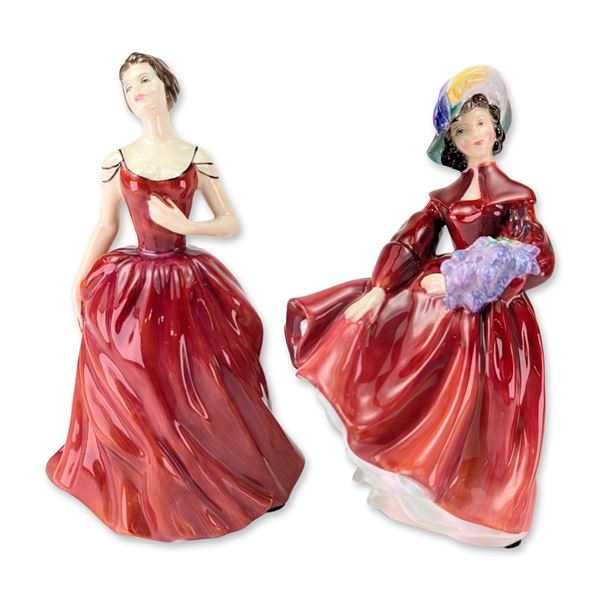 2pc Royal Doulton Porcelain Figurines Innocence and Lilac Time
