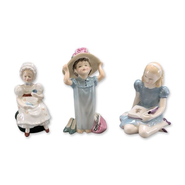 3pc Royal Doulton Figurines, Alice, Kathy, Make Believe