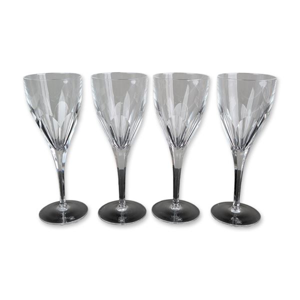 Royal Doulton Crystal Leaf Pattern Wine Glass Set