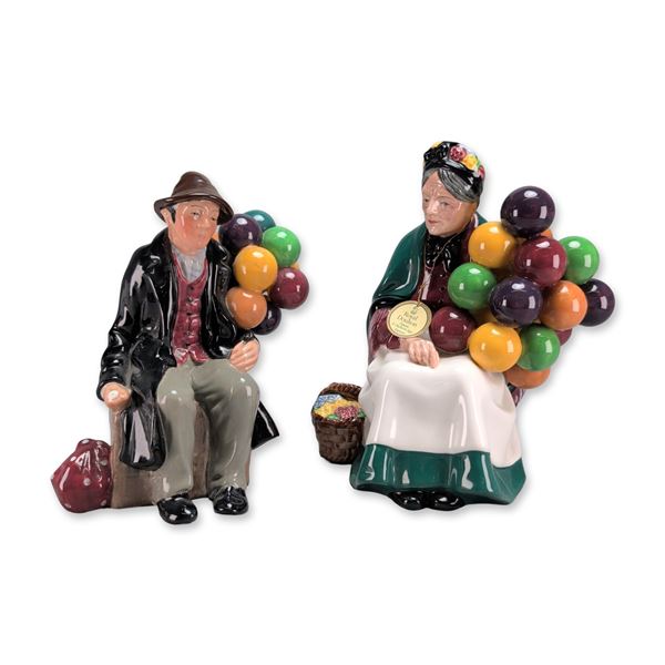 Pair of Royal Doulton Porcelain Balloon Seller Figurines