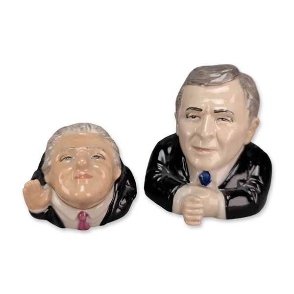 Two Kevin Francis Ceramics U.S. Presidential Face Pot Figurines