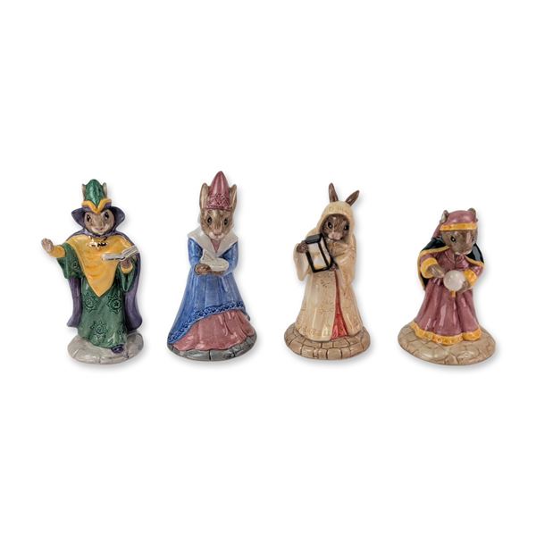 4pc Royal Doulton Bunnykins Porcelain Figurines, Mystic and Time Series
