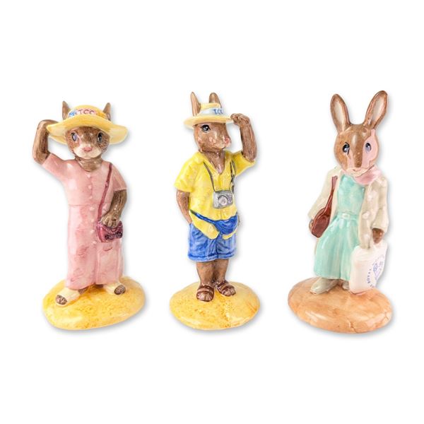 3pc Royal Doulton Bunnykins International Collectors Club Porcelain Figurines