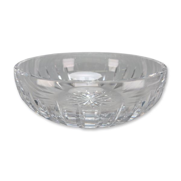 Geometric Cut Lead Crystal Serving Bowl
