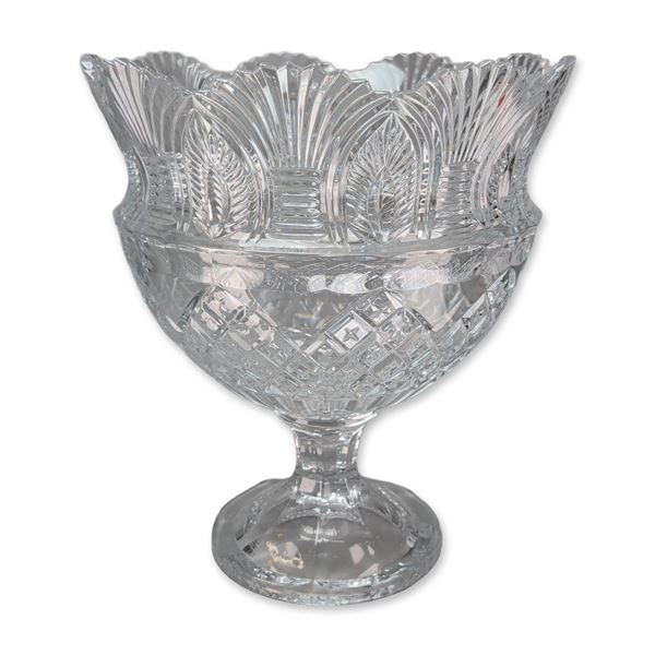 Large Cut Glass Pedestal Centerpiece Bowl
