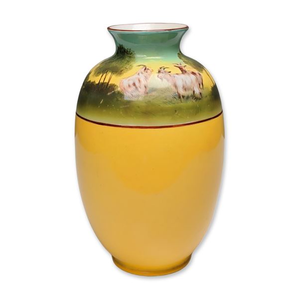 Royal Bayreuth Bavaria Porcelain Goat Landscape Vase