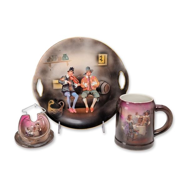 Royal Bayreuth Bavaria Porcelain Tavern Scenes Cabinet Set