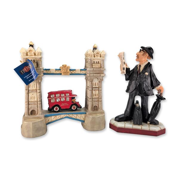 David Frykman English Collection Businessman and Tower Bridge Figurines