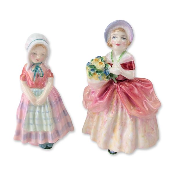 2pc Royal Doulton Porcelain Figurines Tootles and Cissie
