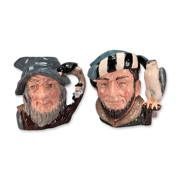 Pair of Royal Doulton The Falconer and Rip Van Winkle Porcelain Figurines