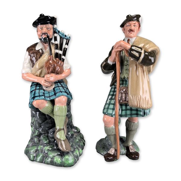 Two Royal Doulton Scottish Highland Porcelain Figurines, HN2907 & HN2361