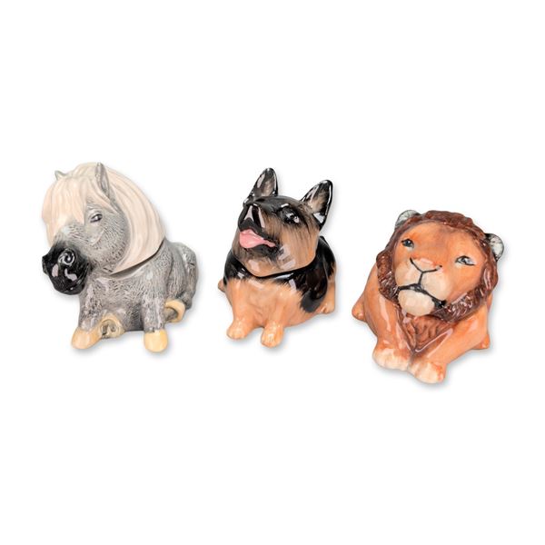 Kevin Francis Ceramic Face Pots Animal Trinket Boxes