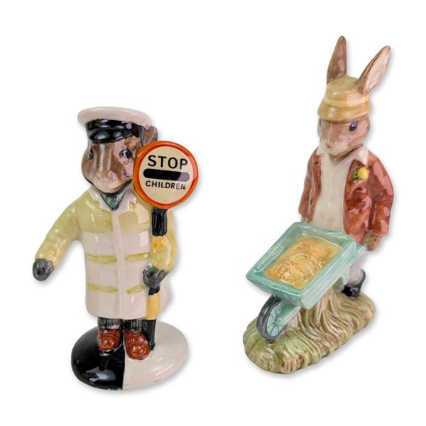 2pc Royal Doulton Bunnykins Porcelain Figurines