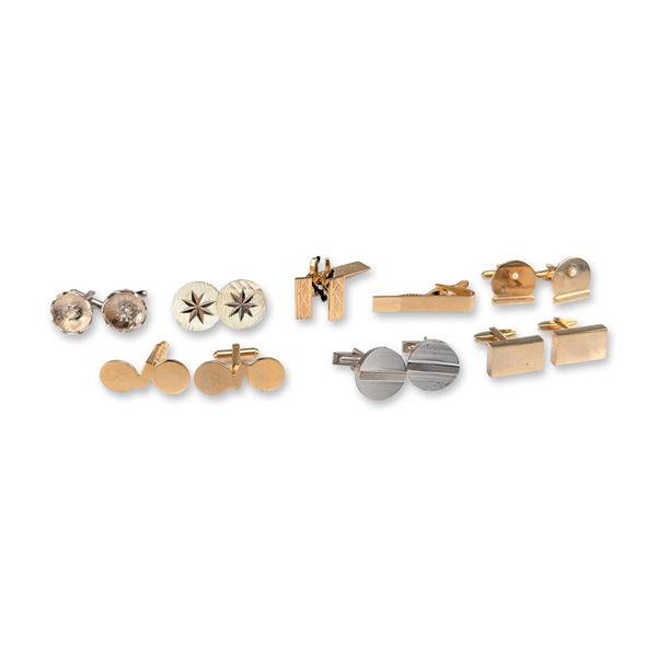 7 Pairs of Assorted Vintage Cufflinks and a Tie Clip