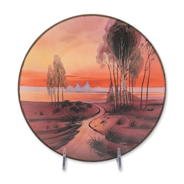 Noritake Nippon Hand Painted Sunset Landscape Porcelain Plate