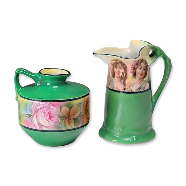 Royal Bayreuth Bavaria Porcelain Creamer and Vase