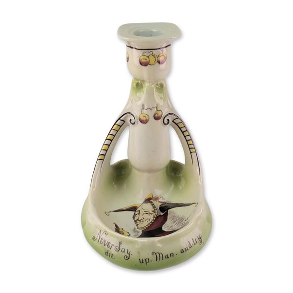Royal Bayreauth Art Nouveau Style Ceramic Chamberstick with Jester Motif by Charles Noke