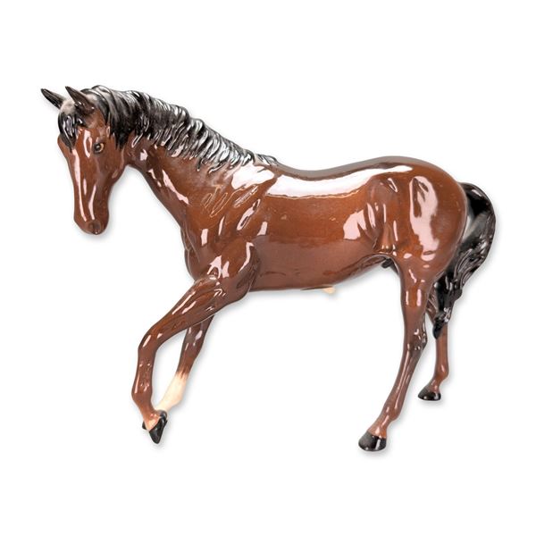 Bay Horse Glazed Ceramic Figurine