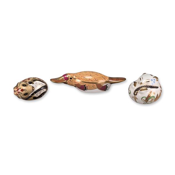 Royal Crown Derby Porcelain Australian Collection Platypus and Mammal Figurines