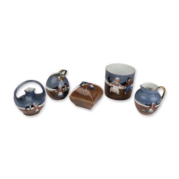 5pc Royal Bavaria Porcelain Dutch Motif Decorative Figurine Set
