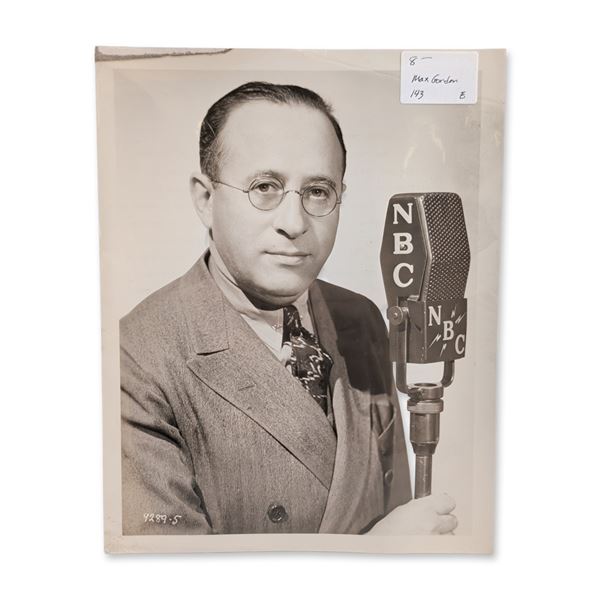 Max Gordon NBC Television Publicity Photograph and Press Release