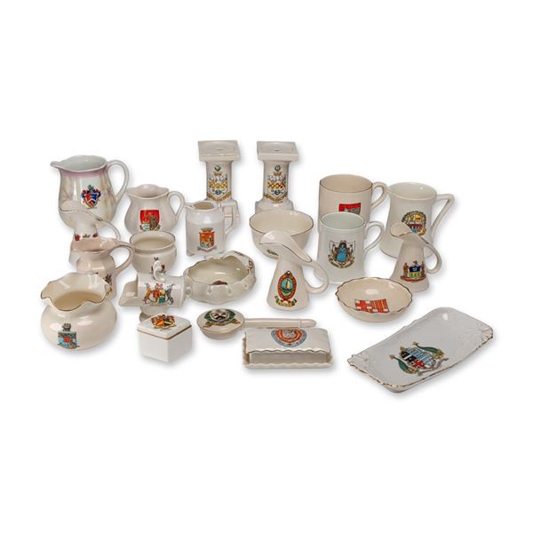 Collection of Antique Crested Ware Souvenir China Including W.H. Goss